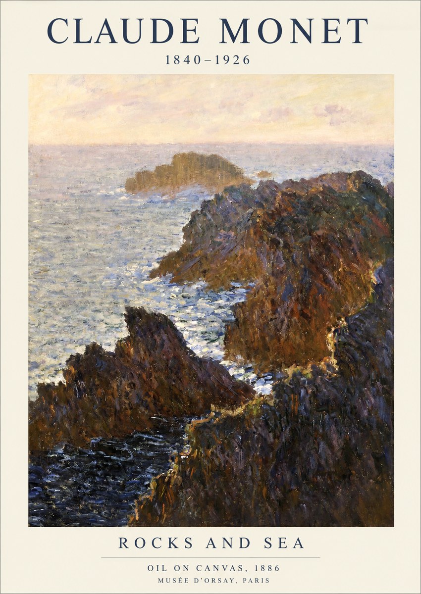 Monet Rocks and Sea No1 - Plakat