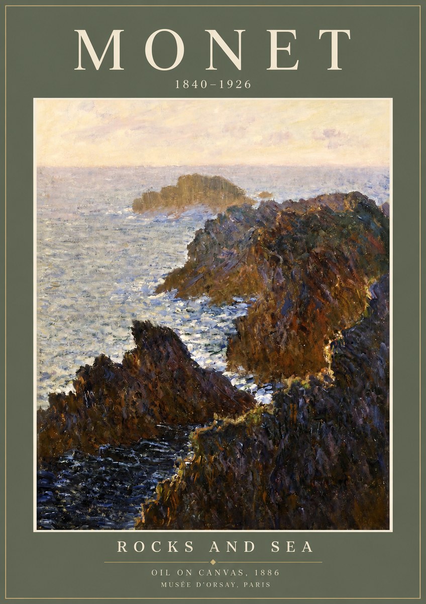 Monet Rocks and Sea No2 - Plakat