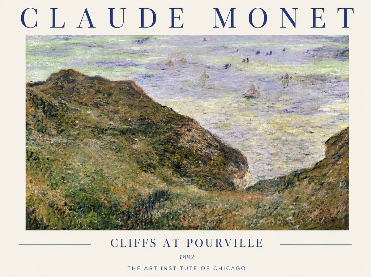 Monet Cliffs at Pourville II No1 - Plakat