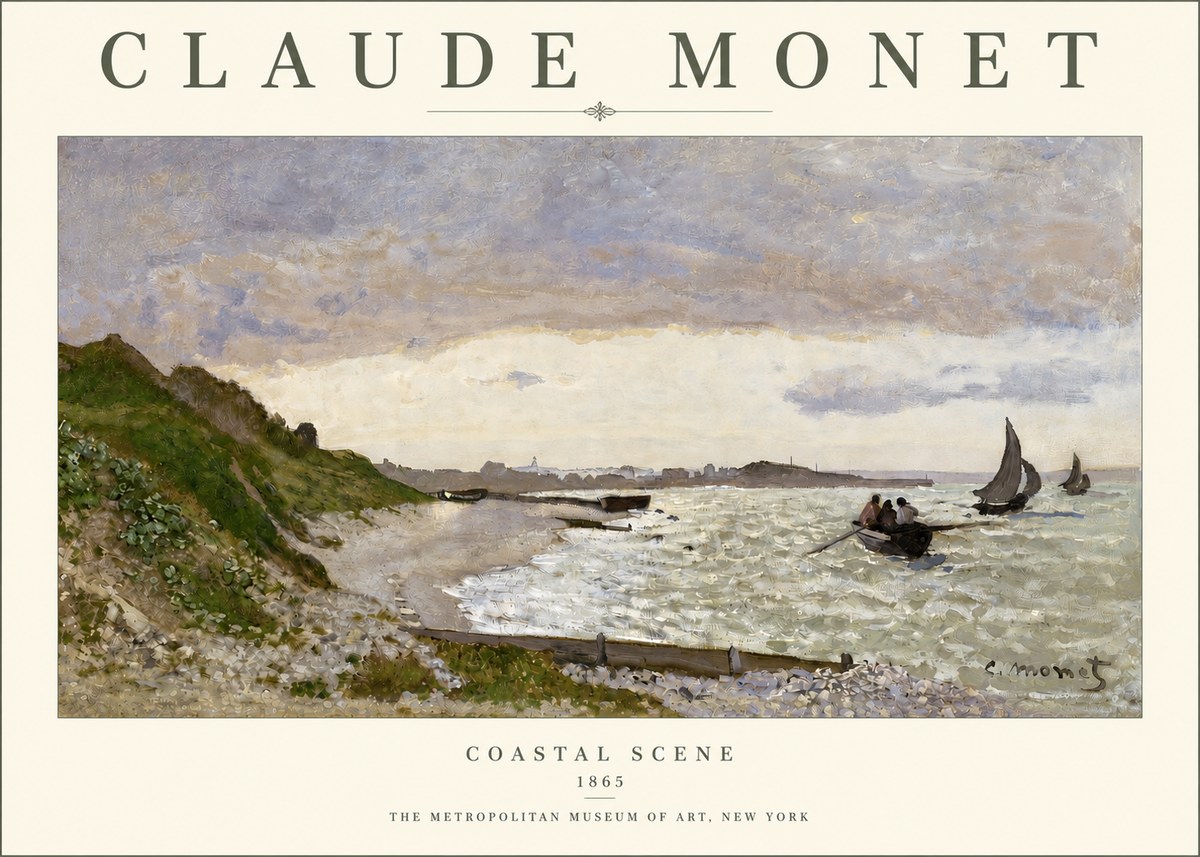 Monet Coastal Scene No3 - Plakat