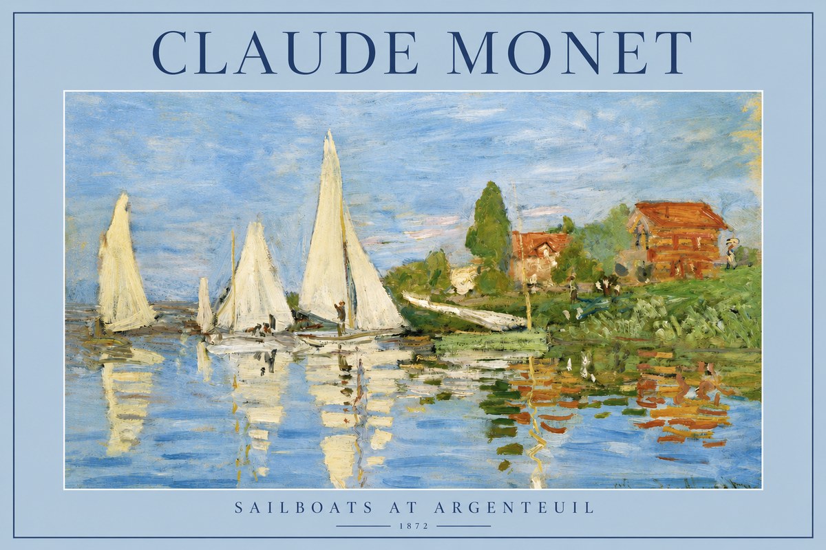 Monet Sailboats at Argenteuil No2 - Plakat