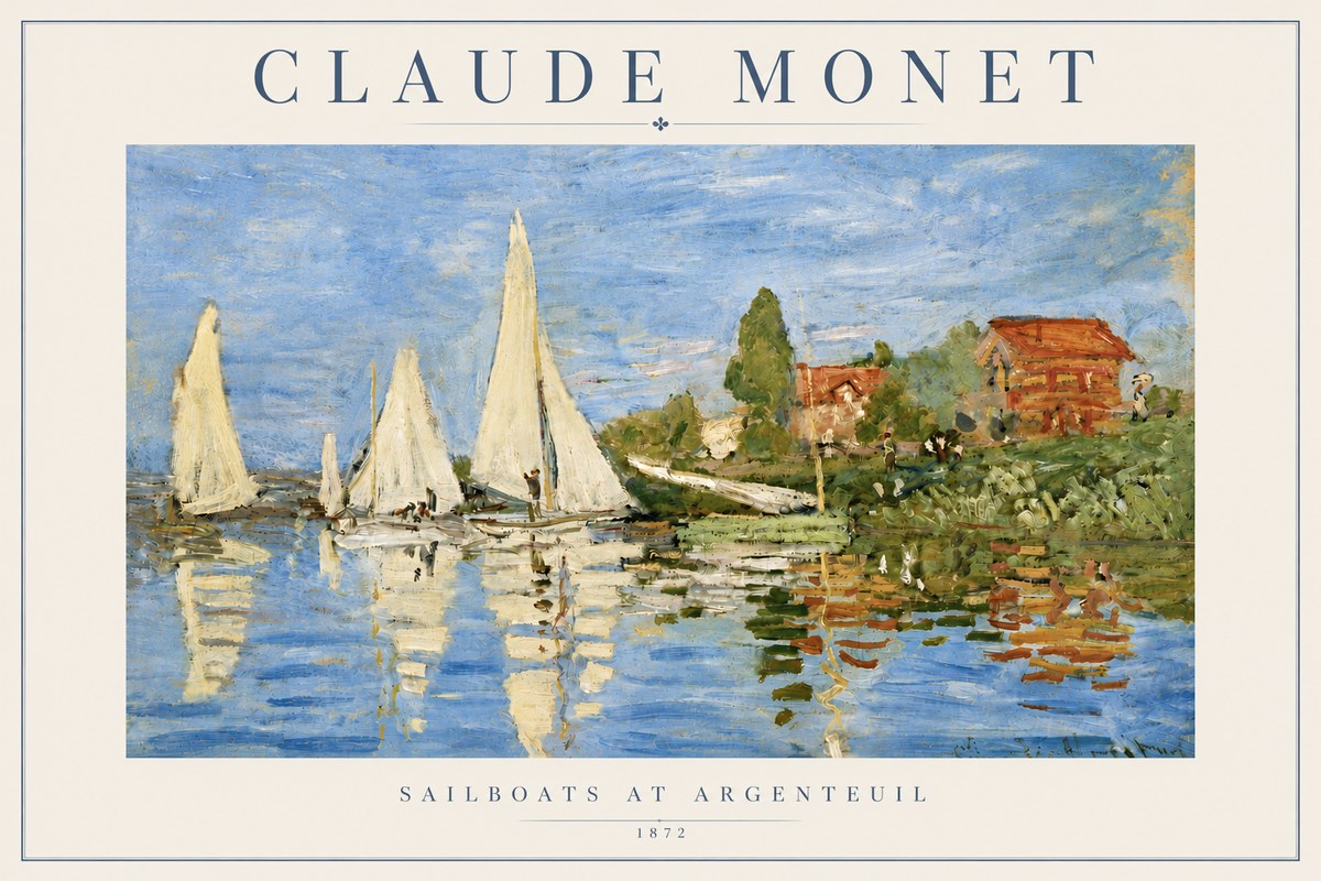 Monet Sailboats at Argenteuil No4 - Plakat