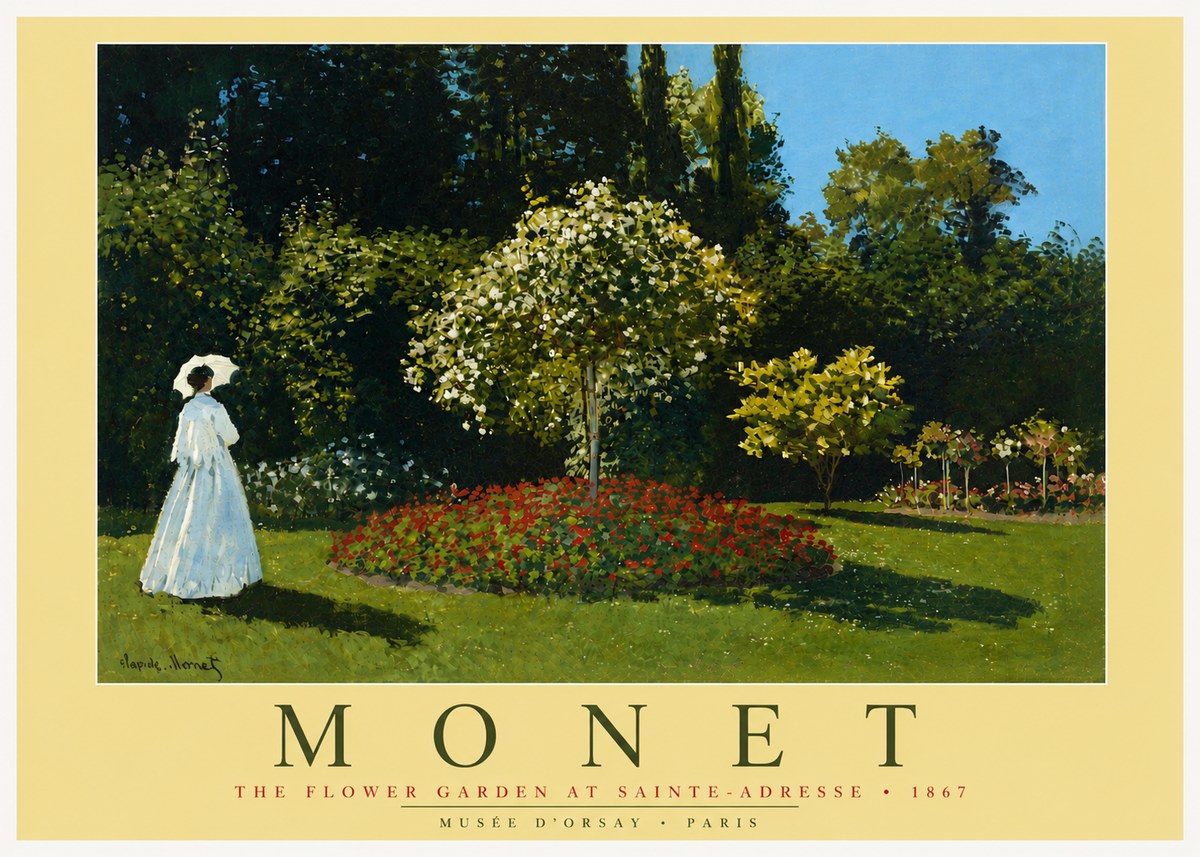Monet The Flower Garden at Sainte-adresse No5 - Plakat