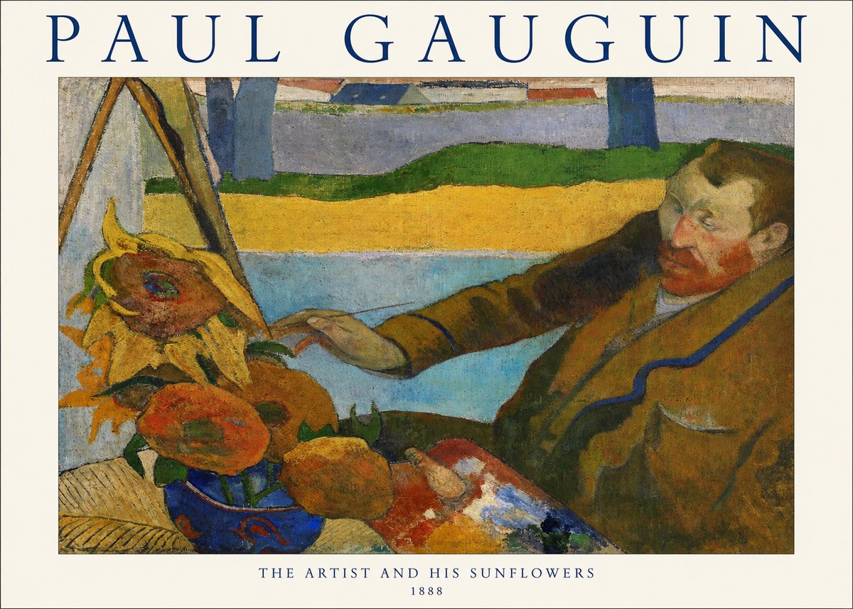 Paul Gauguin The Artist and His Sunflowers No1 - Plakat