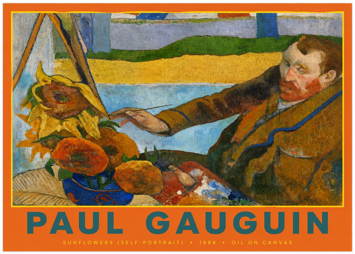 Paul Gauguin The Artist and His Sunflowers No3 - Plakat