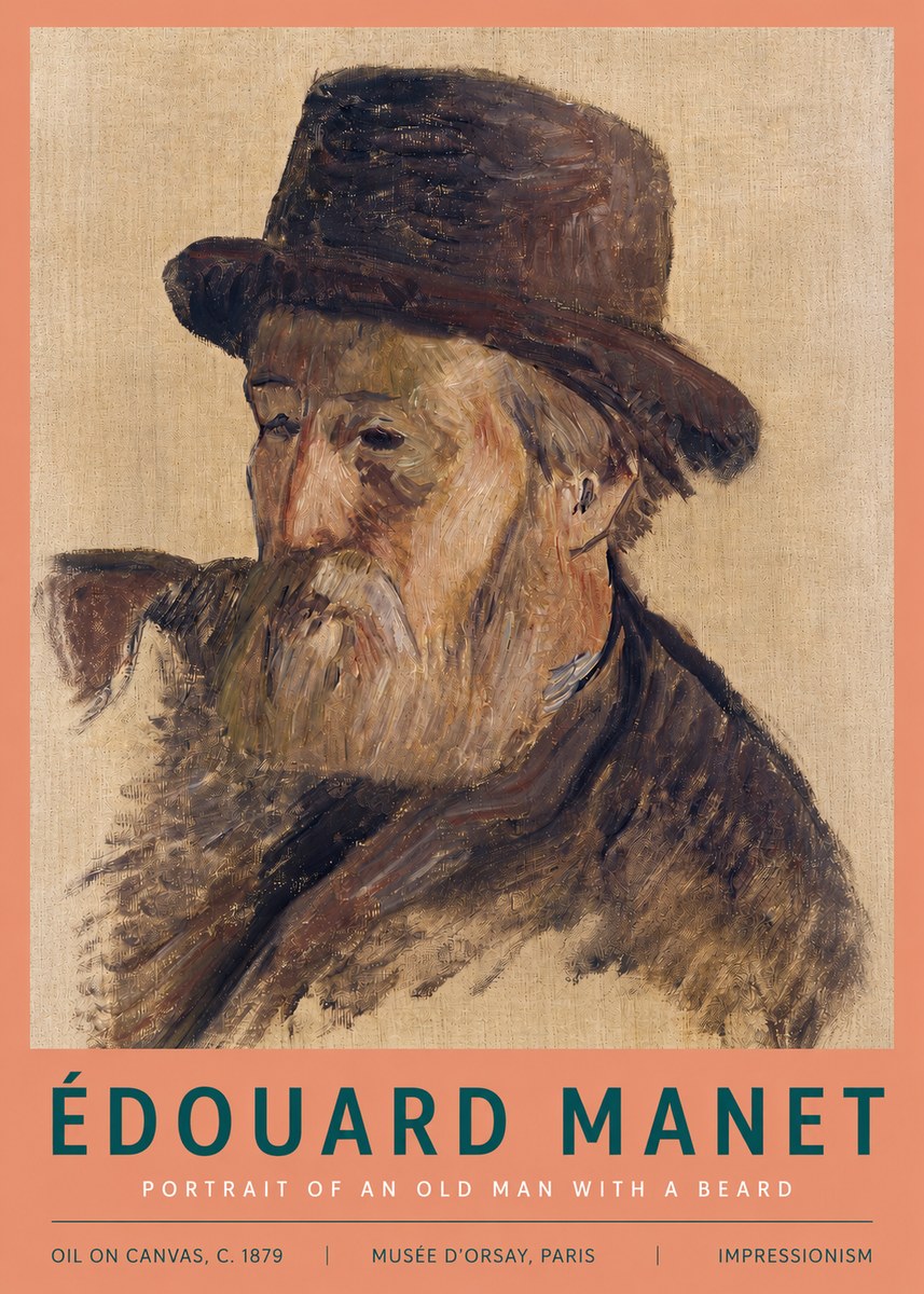 Édouard Manet Portrait of an Old Man with a Beard No3 - Plakat