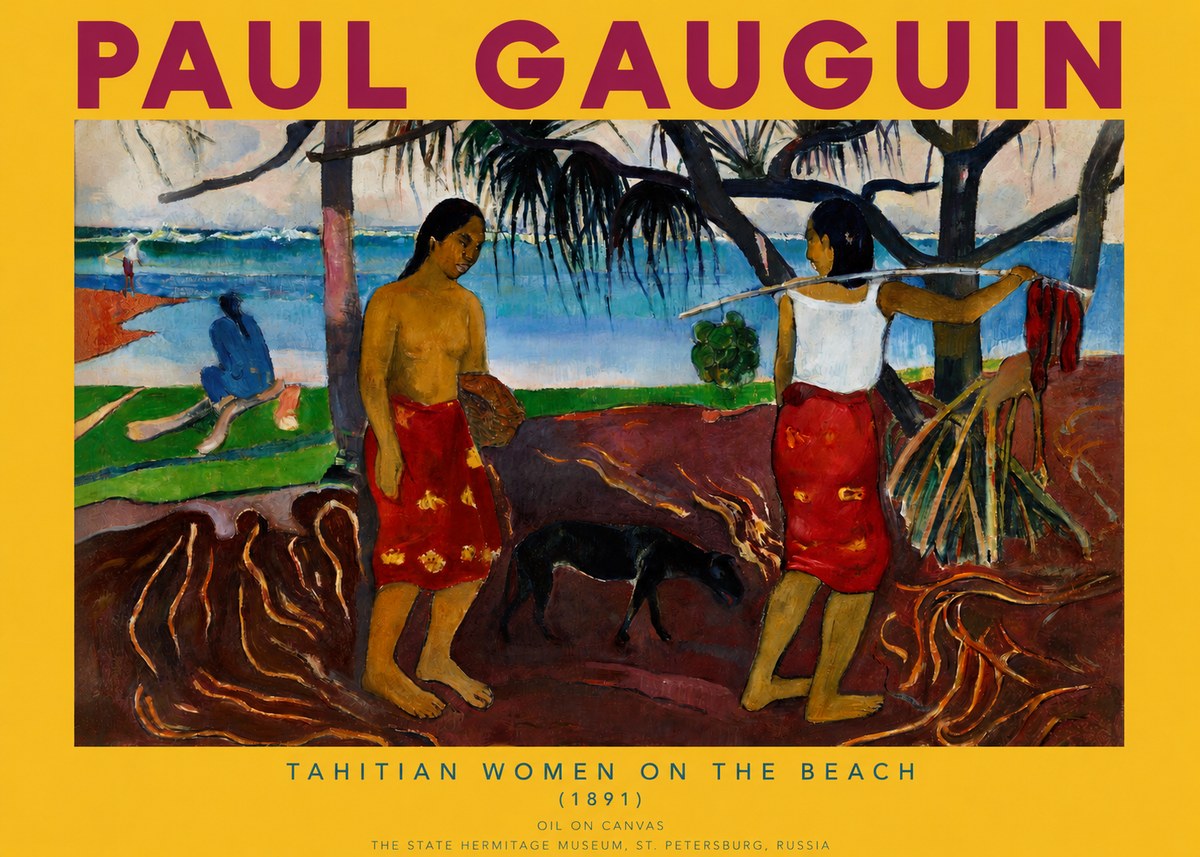 Paul Gauguin Tahitian Women on the Beach (1891) No2 - Plakat