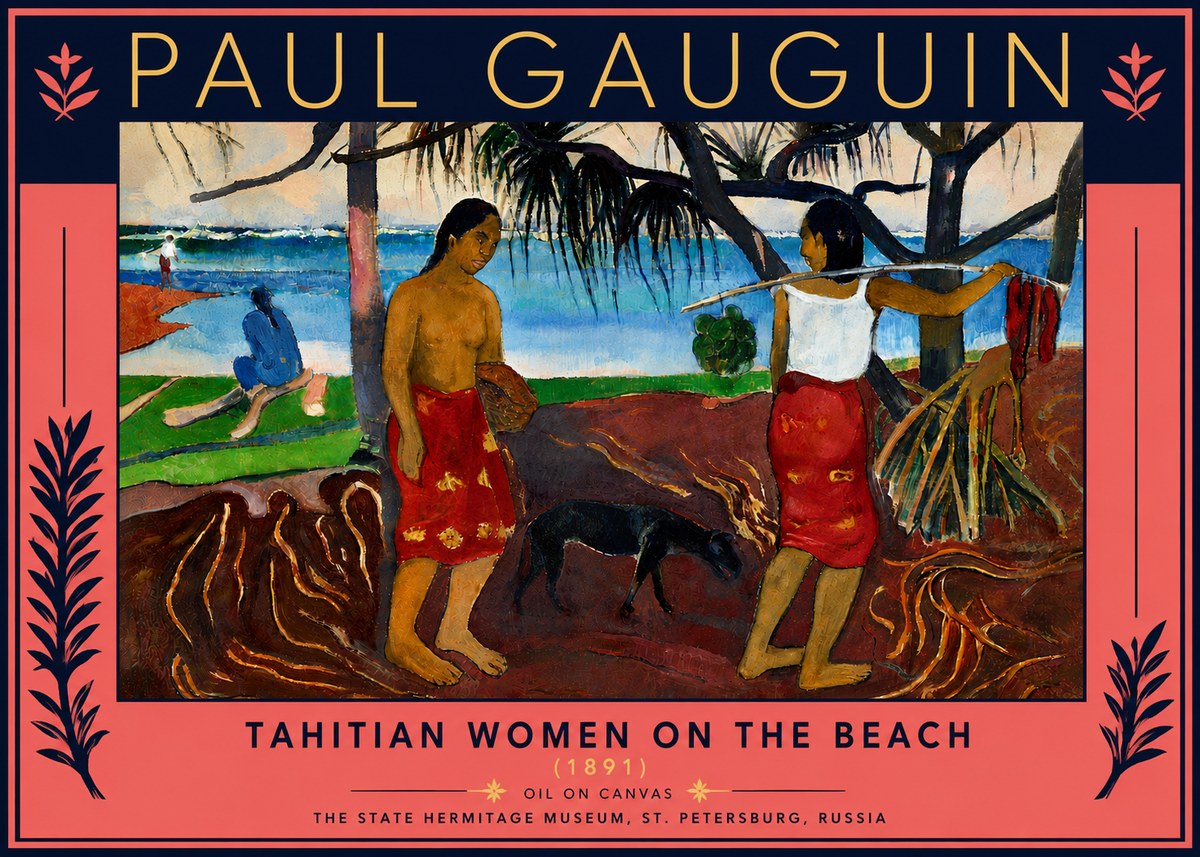 Paul Gauguin Tahitian Women on the Beach (1891) No5 - Plakat