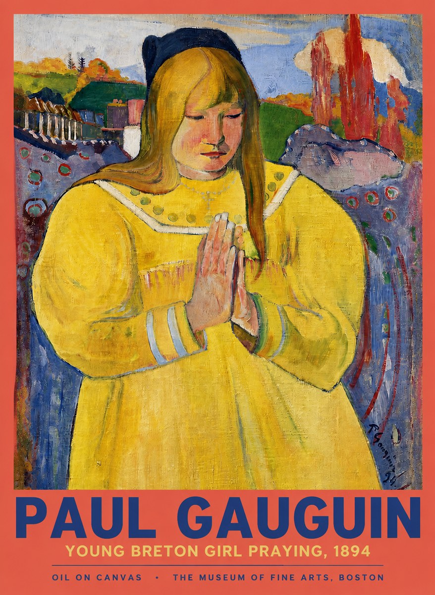 Paul Gauguin Young Breton Girl Praying, 1894 No2 - Plakat