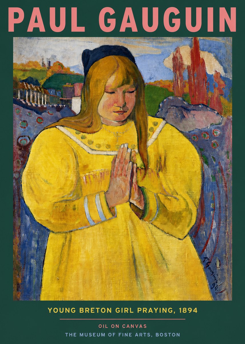 Paul Gauguin Young Breton Girl Praying, 1894 No3 - Plakat