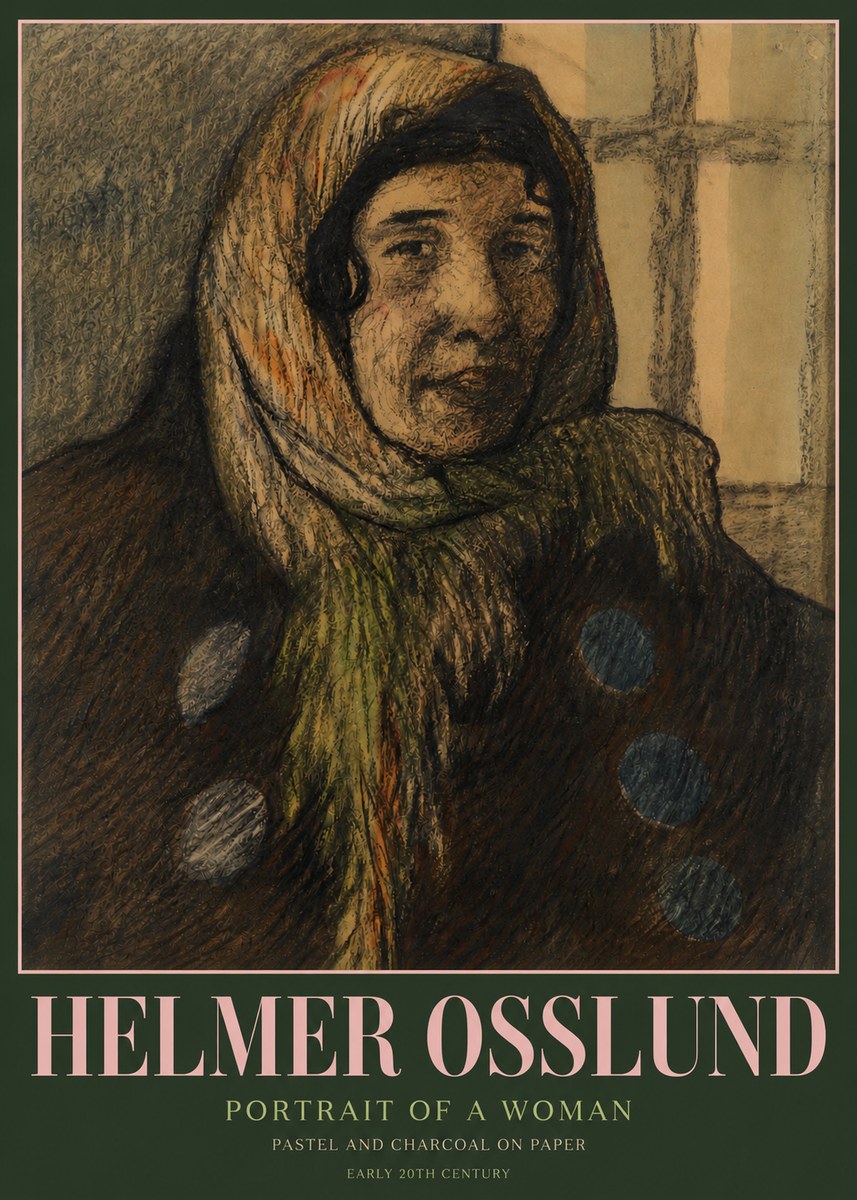 Helmer Osslund Portrait of a Woman No3 - Plakat