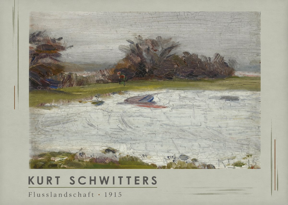 Kurt Schwitters Flusslandschaft No1 - Plakat