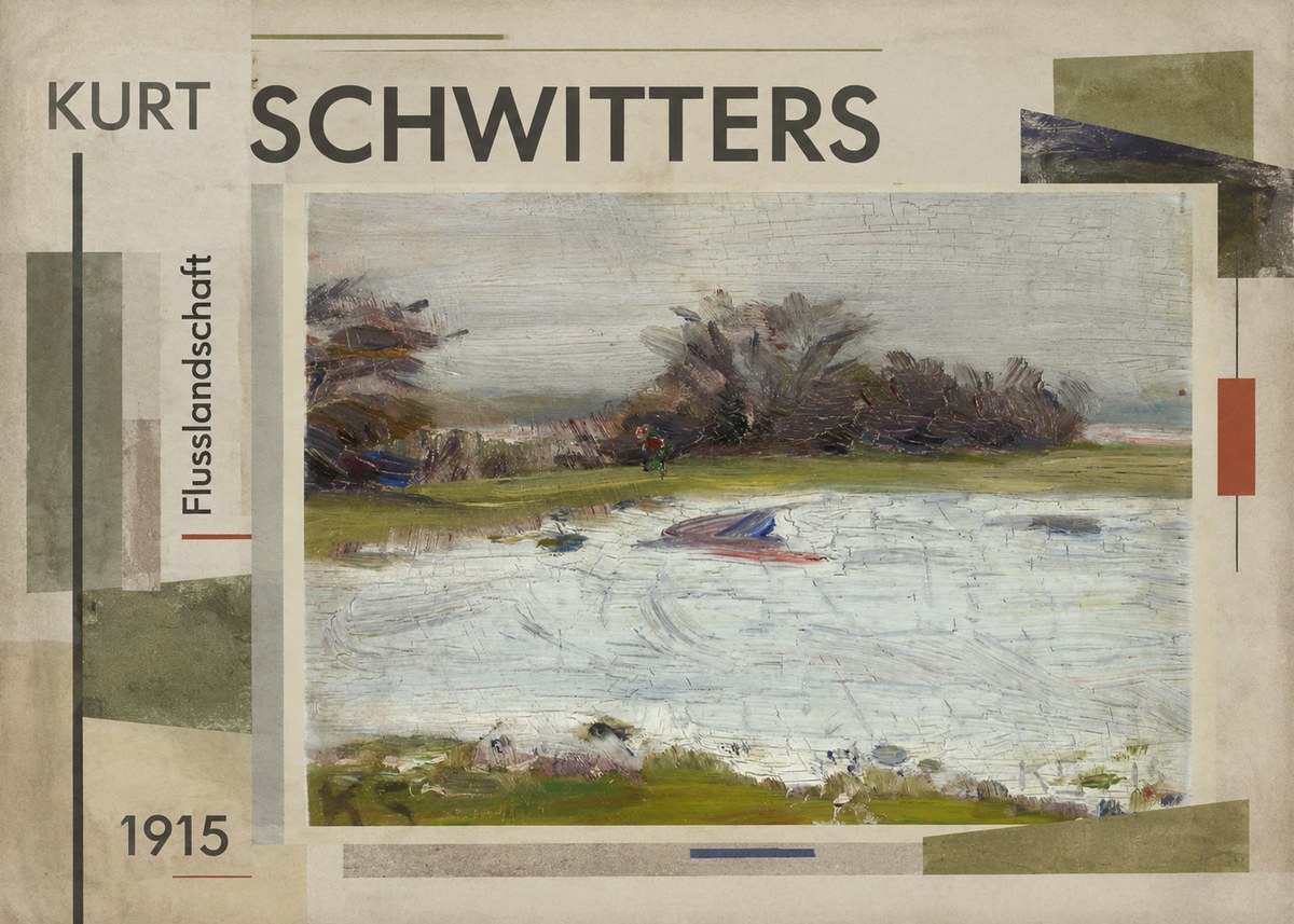 Kurt Schwitters Flusslandschaft No4 - Plakat