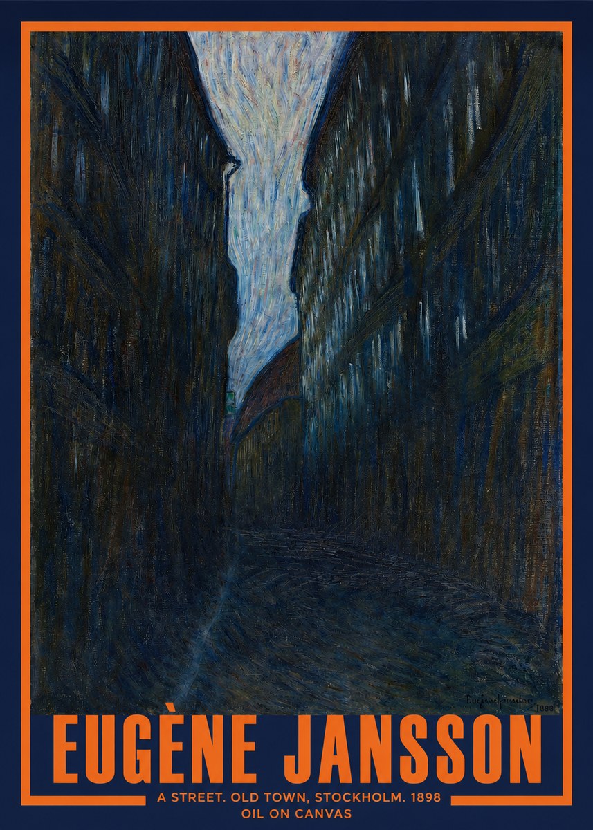 Eugène Jansson A Street. Old Town, Stockholm. 1898 No2 - Plakat