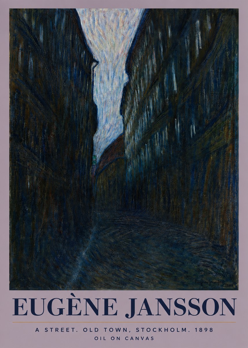 Eugène Jansson A Street. Old Town, Stockholm. 1898 No3 - Plakat