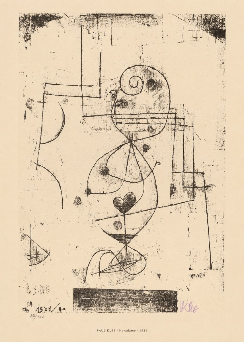Paul Klee Herzdame No5 - Plakat