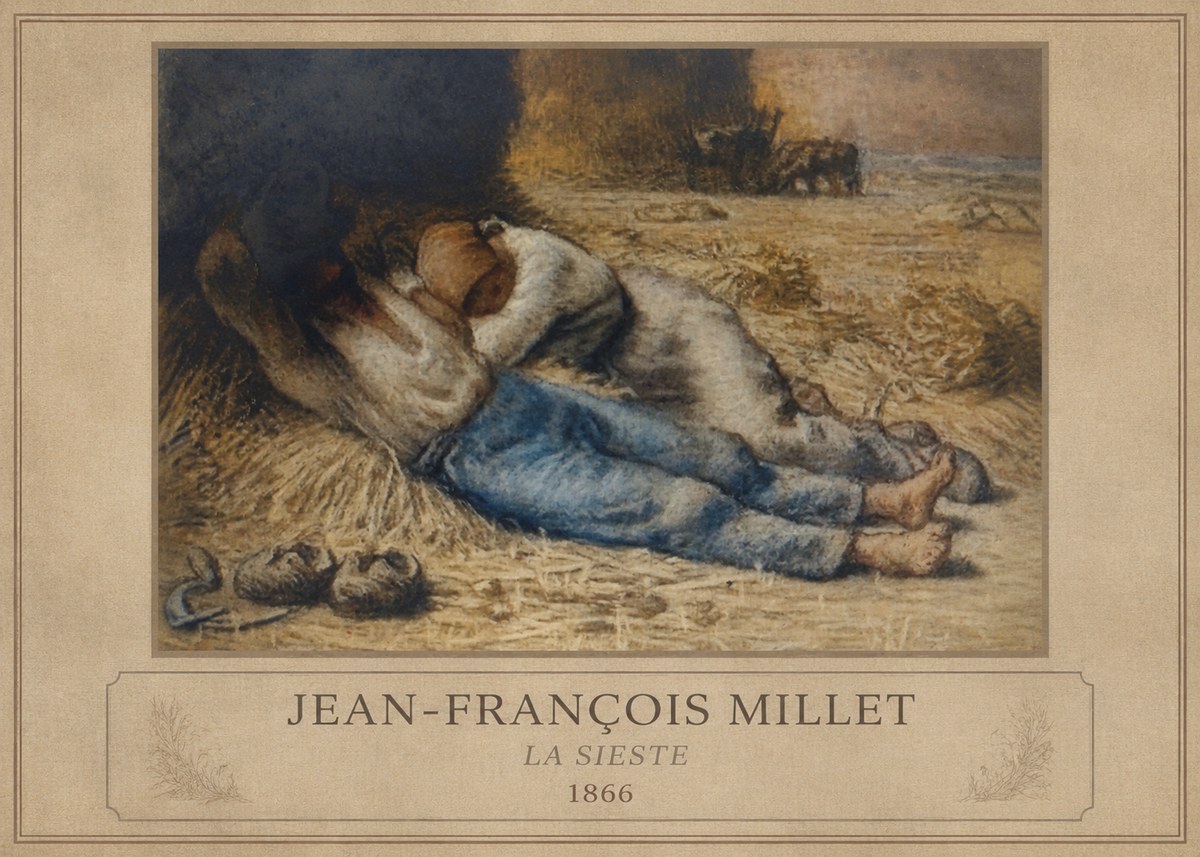 Jean-François Millet La Sieste No1 - Plakat