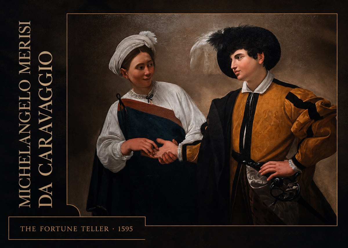 Michelangelo Merisi da Caravaggio The Fortune Teller II No2 - Plakat