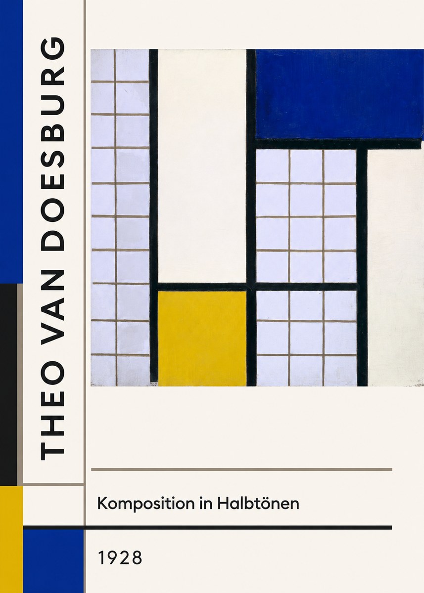 Theo van Doesburg Komposition in Halbtönen No2 - Plakat