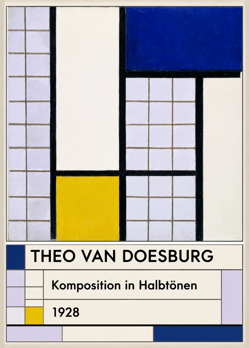 Theo van Doesburg Komposition in Halbtönen No3 - Plakat
