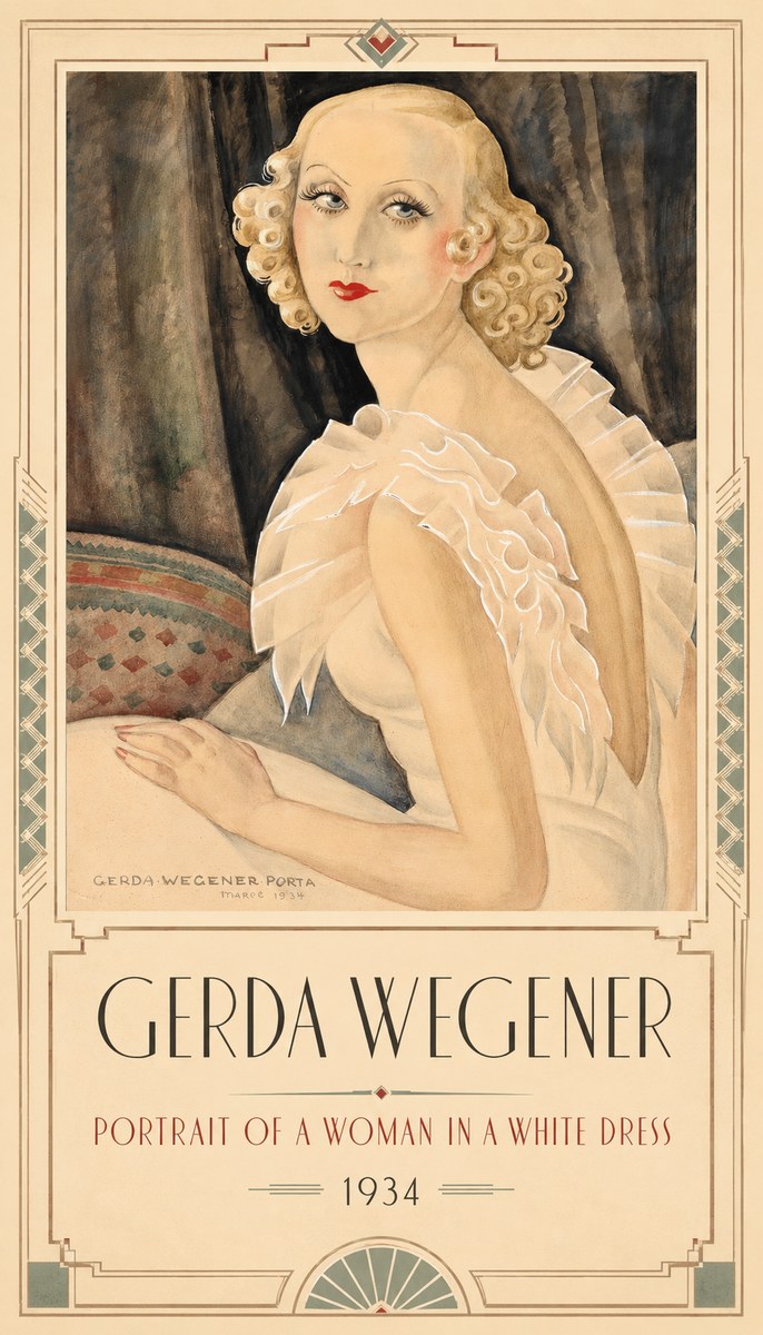Gerda Wegener Portrait of a Woman in a White Dress No1 - Plakat