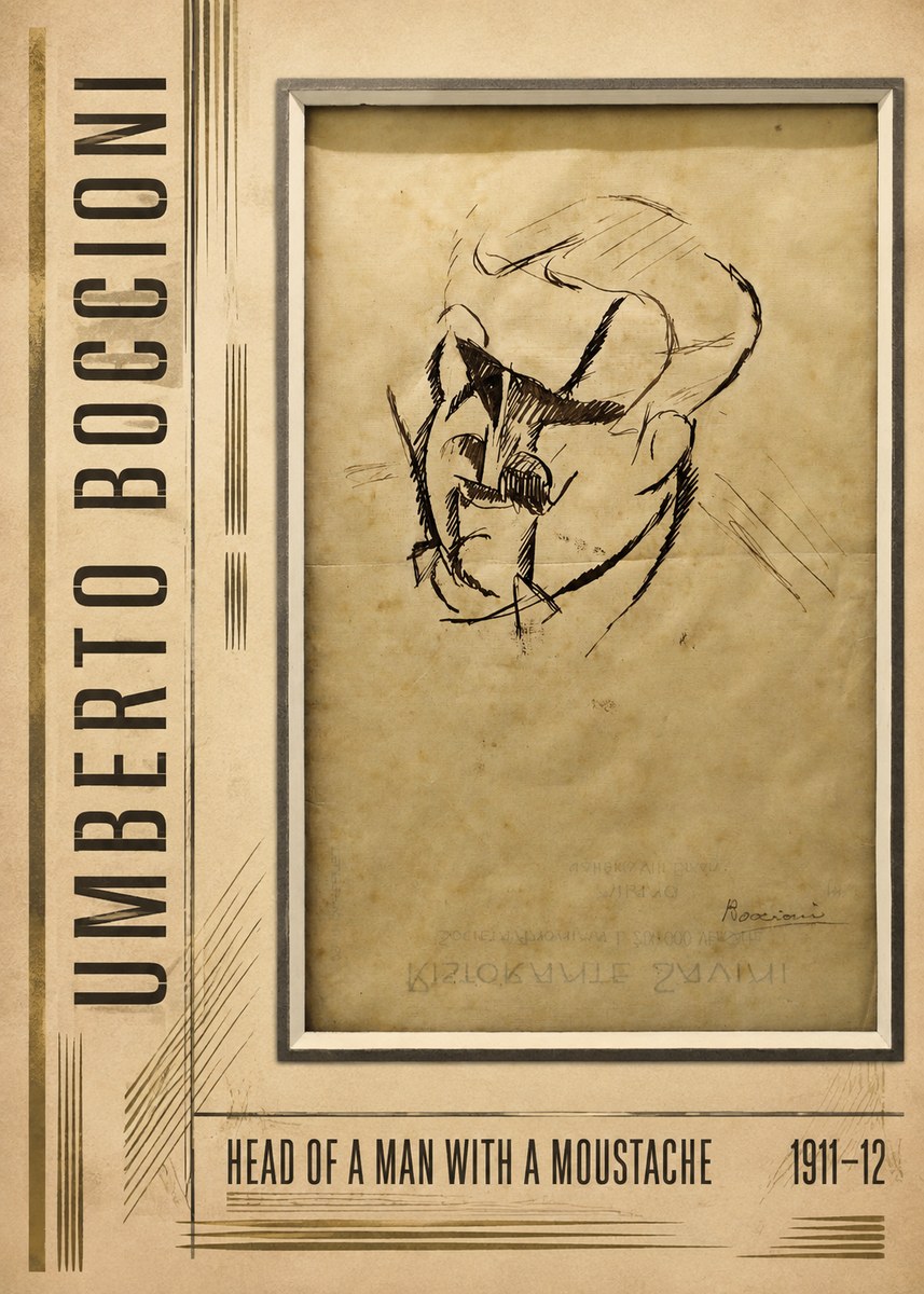 Umberto Boccioni Head of a Man with a Moustache No3 - Plakat