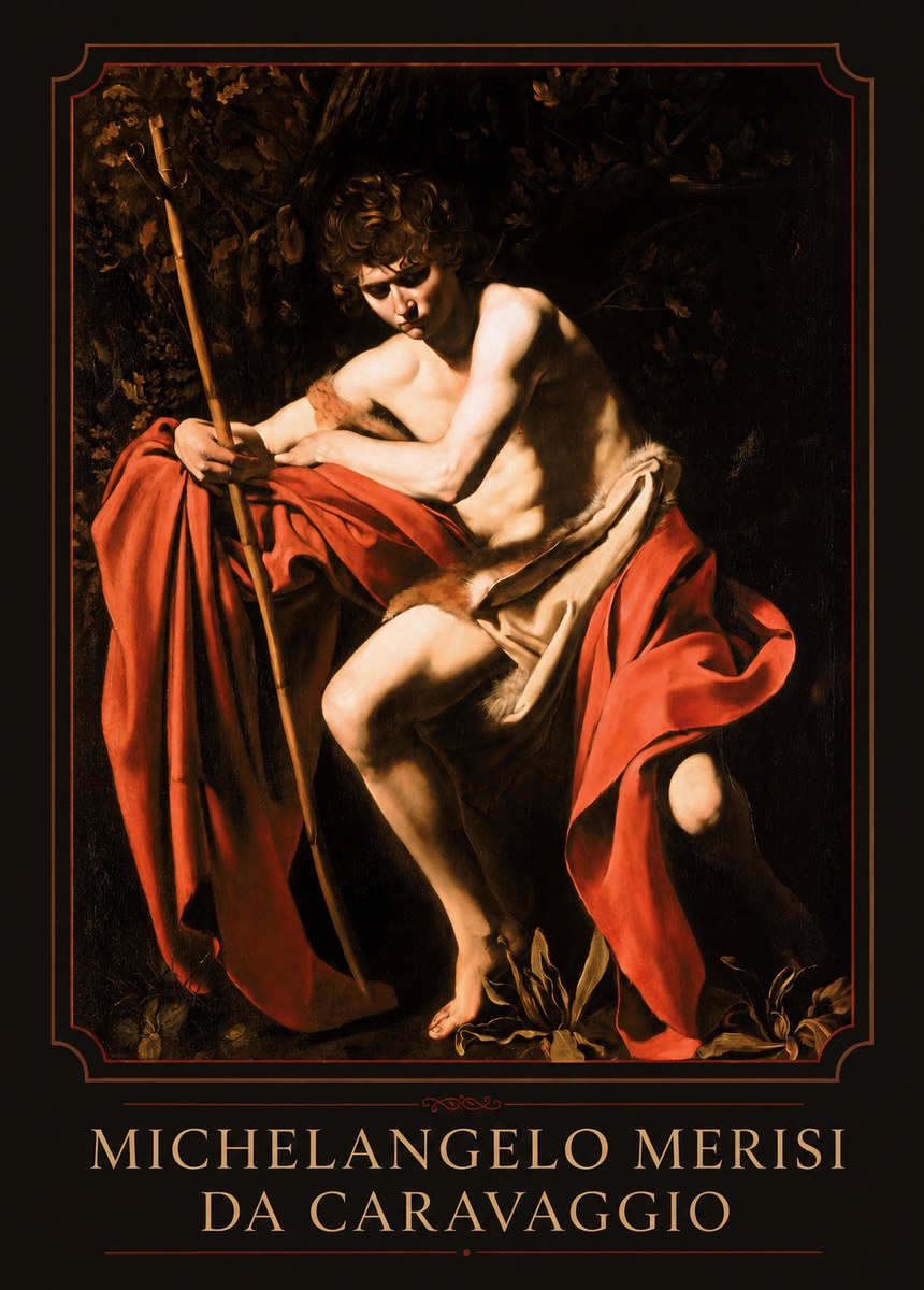Michelangelo Merisi da Caravaggio Saint John the Baptist II No1 - Plakat