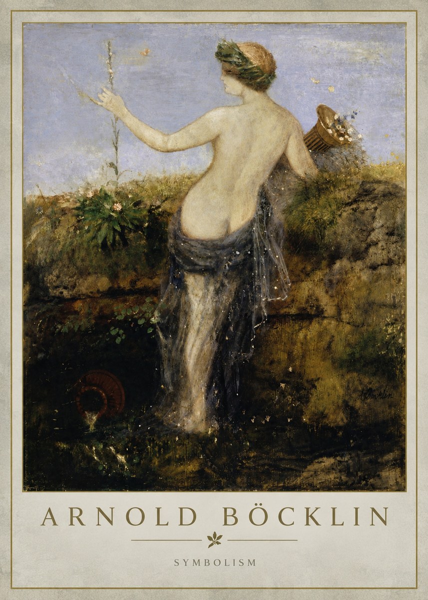 Arnold Böcklin Nymph in a Spring Forest No2 - Plakat