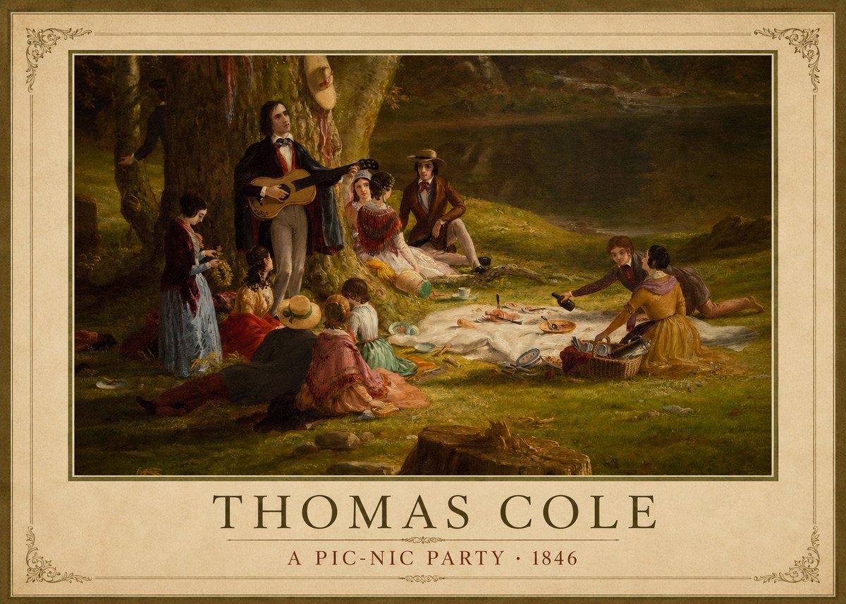 Thomas Cole A Pic-nic Party No3 - Plakat