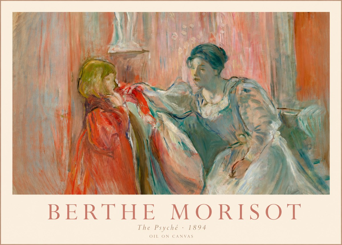 Berthe Morisot The Child's Robe (Le Manteau Rouge) No6 - Plakat