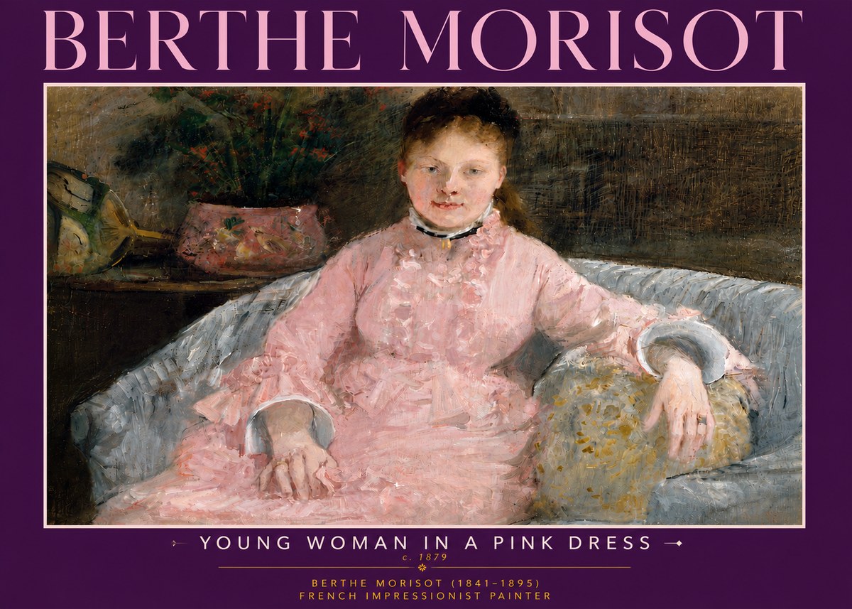 Berthe Morisot Young Woman in a Pink Dress I No6 - Plakat