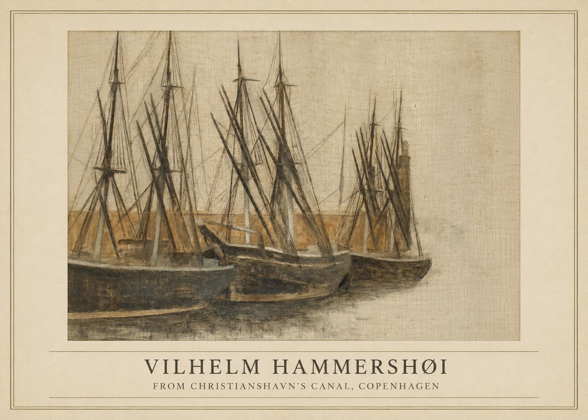 Vilhelm Hammershøi From Christianshavn's Canal, Copenhagen No1 - Plakat