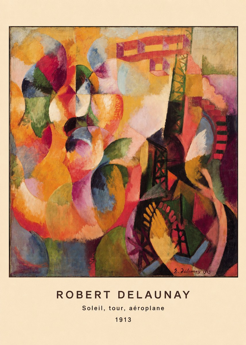 Robert Delaunay Soleil, Tour, Aéroplane No5 - Plakat