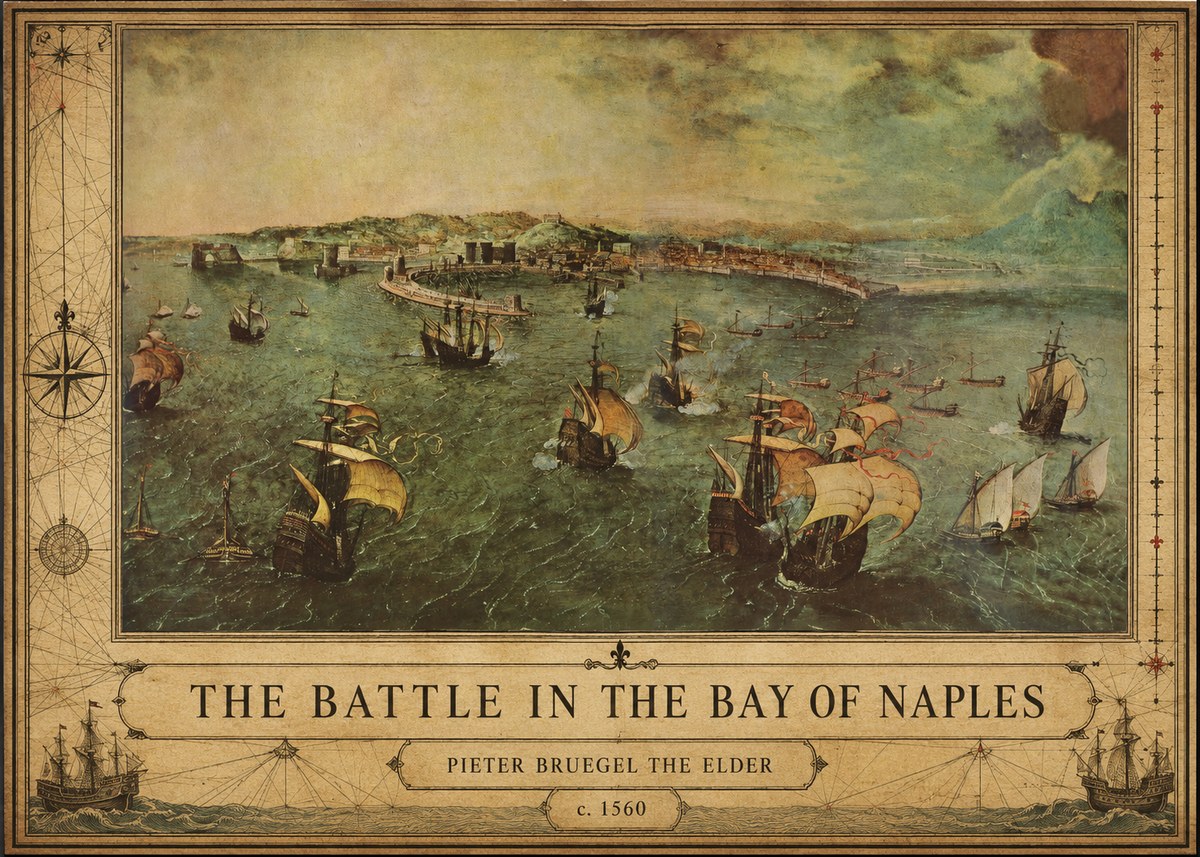 Pieter Bruegel The Battle in the Bay of Naples No2 - Plakat