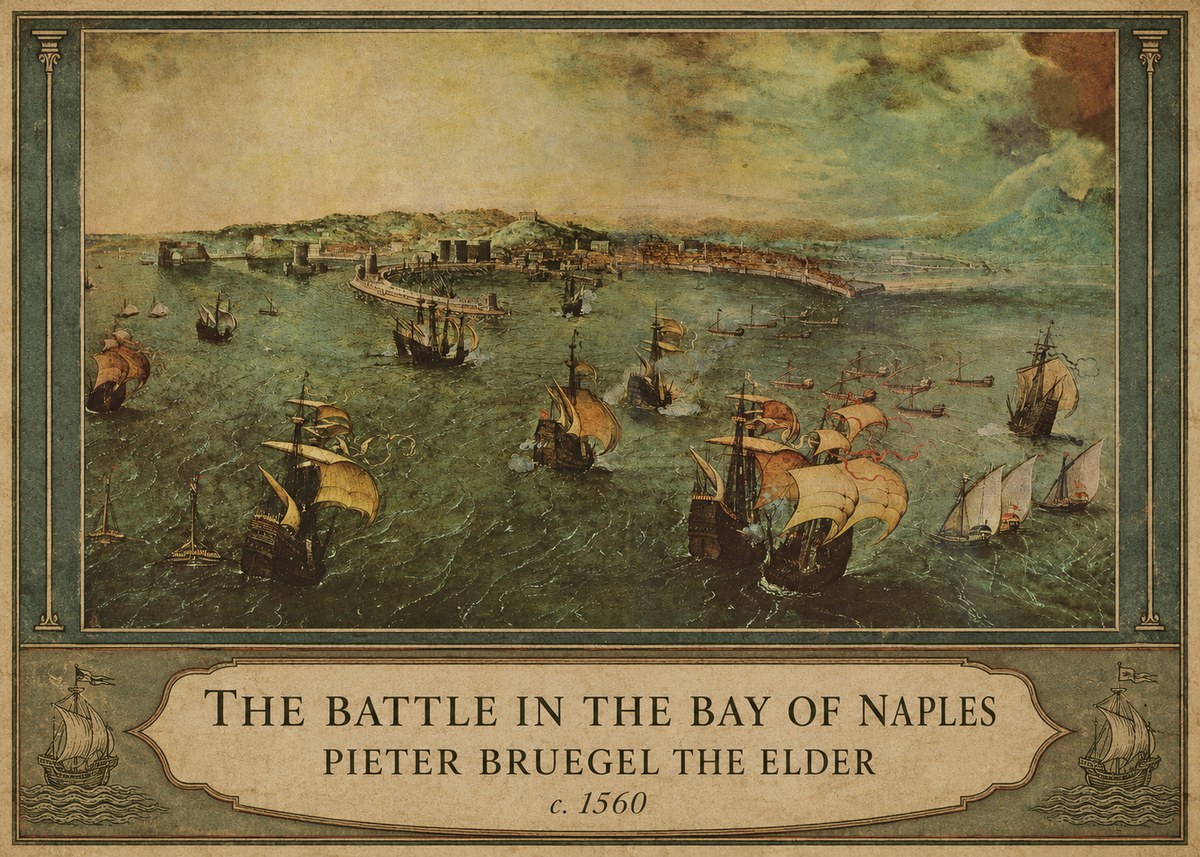 Pieter Bruegel The Battle in the Bay of Naples No6 - Plakat