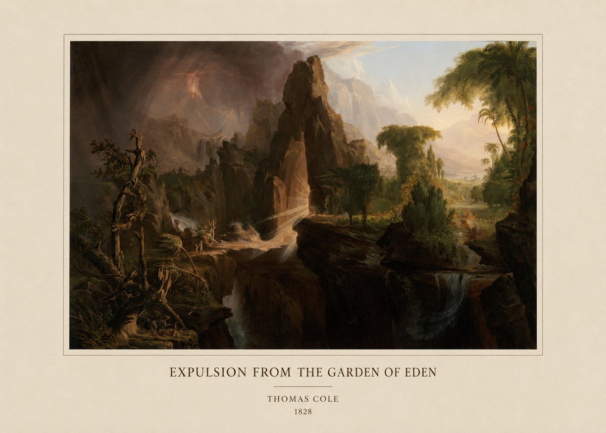 Thomas Cole Expulsion from the Garden of Eden I No4 - Plakat
