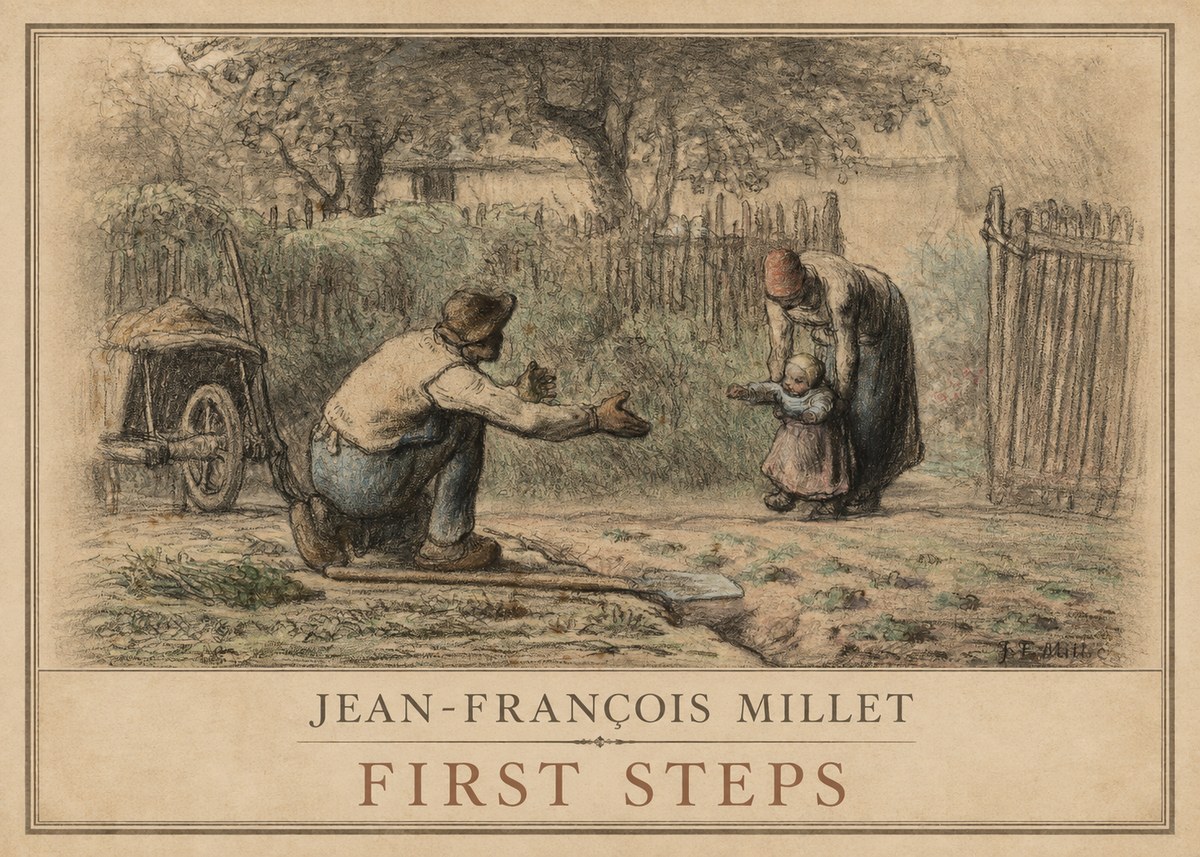 Jean-François Millet First Steps No1 - Plakat