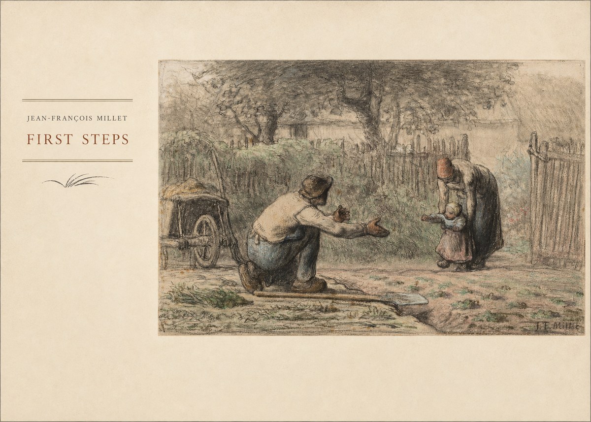 Jean-François Millet First Steps No4 - Plakat