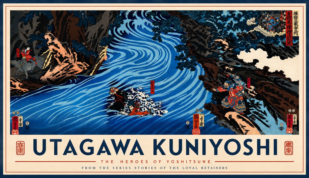 Utagawa Kuniyoshi The Heroes of Yoshitsune No2 - Plakat