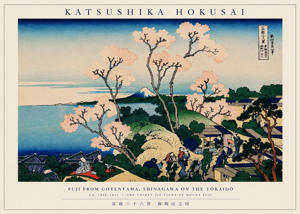 Katsushika Hokusai Fuji from Gotenyama, Shinagawa on the Tōkaidō No6 - Plakat