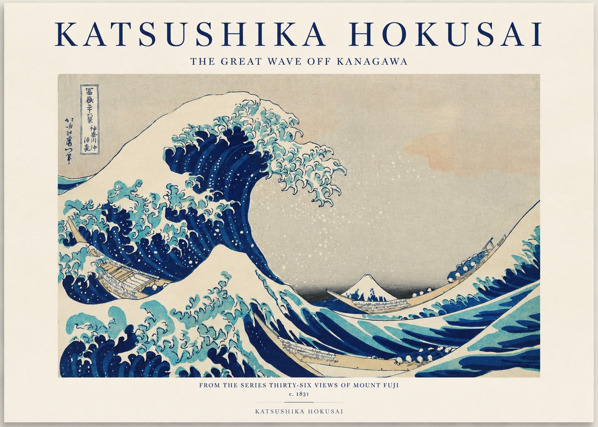 Katsushika Hokusai The Great Wave off Kanagawa I No1 - Plakat