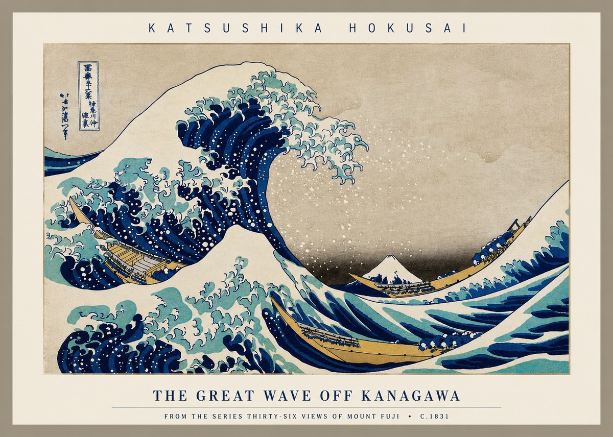 Katsushika Hokusai The Great Wave off Kanagawa II No3 - Plakat