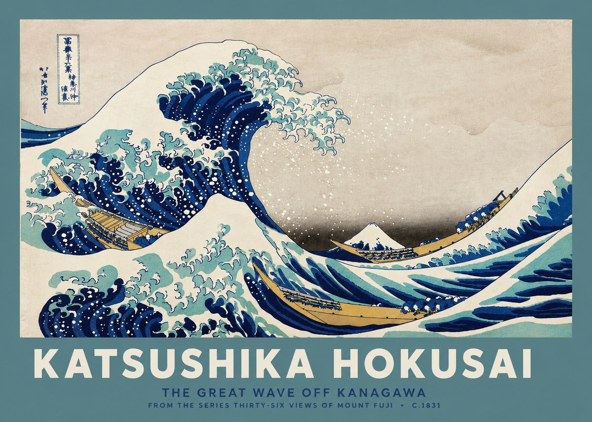 Katsushika Hokusai The Great Wave off Kanagawa II No4 - Plakat