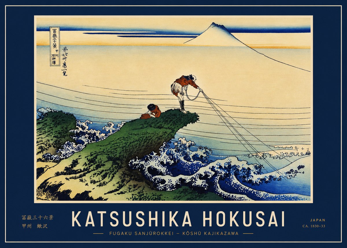 Katsushika Hokusai Fugaku Sanjūrokkei - Kōshū Kajikazawa No3 - Plakat