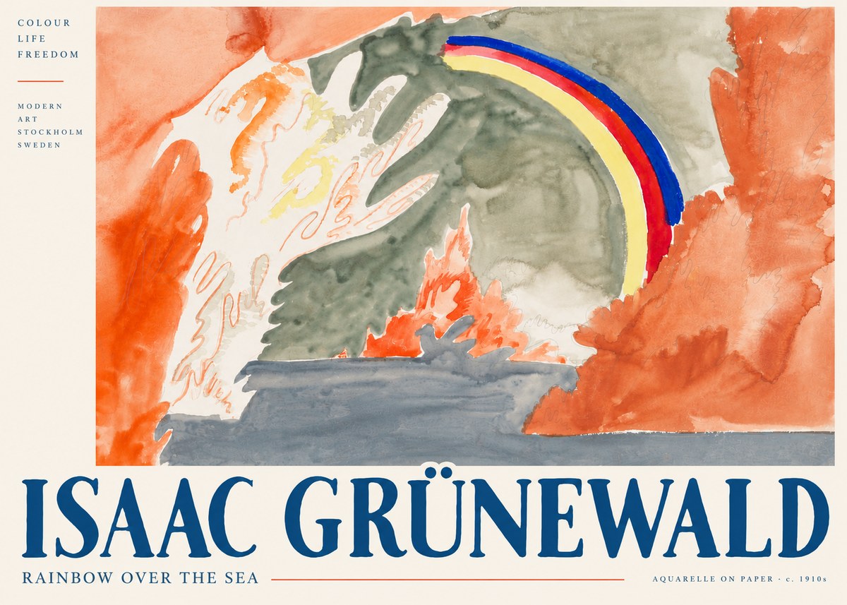 Isaac Grünewald Watercolor Composition No6 - Plakat