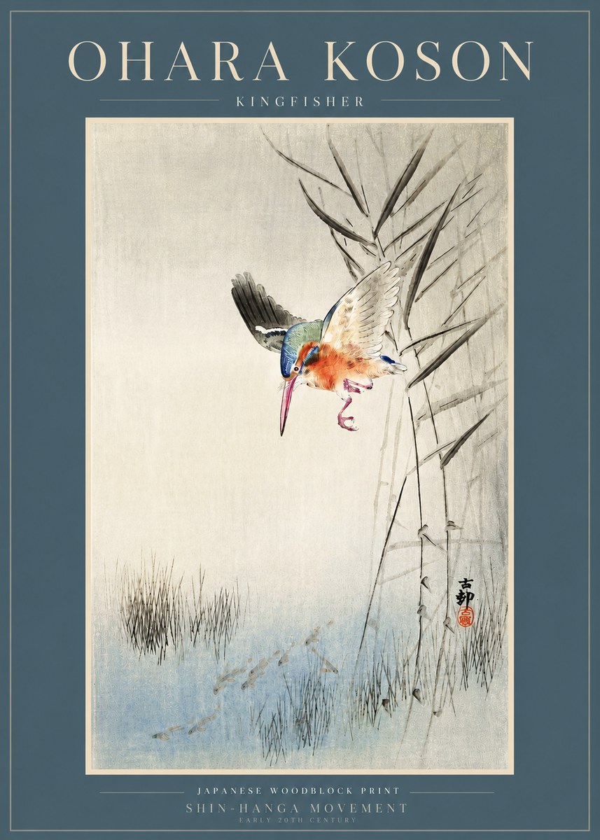 Ohara Koson Kingfisher No3 - Plakat