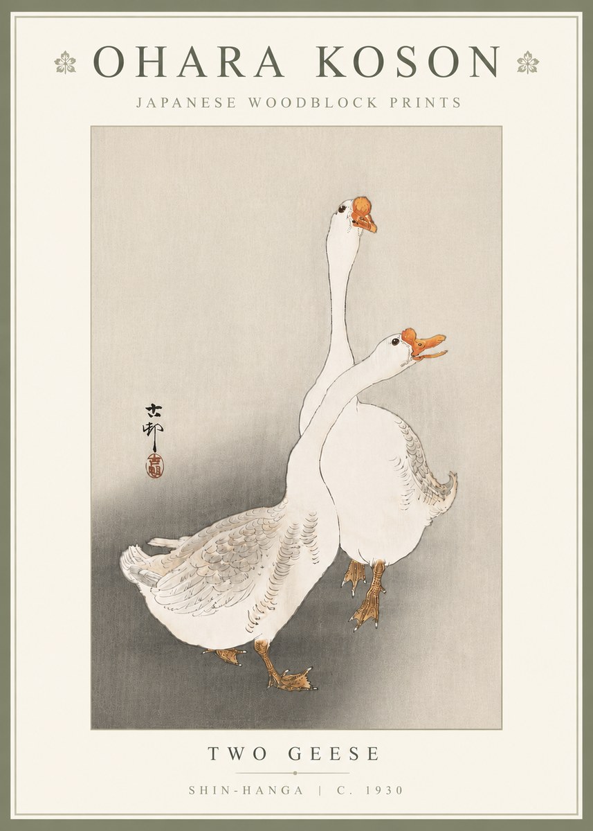 Ohara Koson Two Geese No5 - Plakat