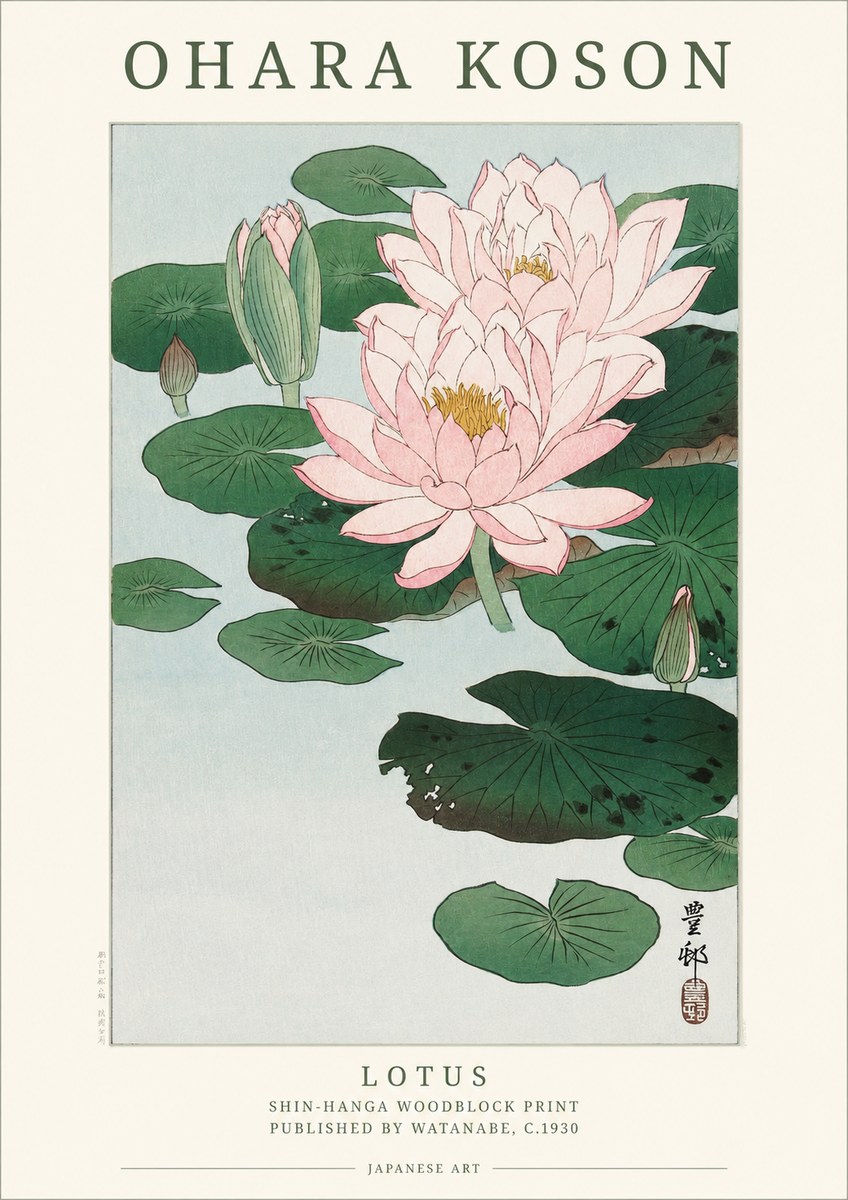 Ohara Koson Lotus I No1 - Plakat