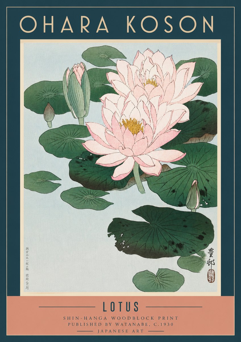 Ohara Koson Lotus I No3 - Plakat