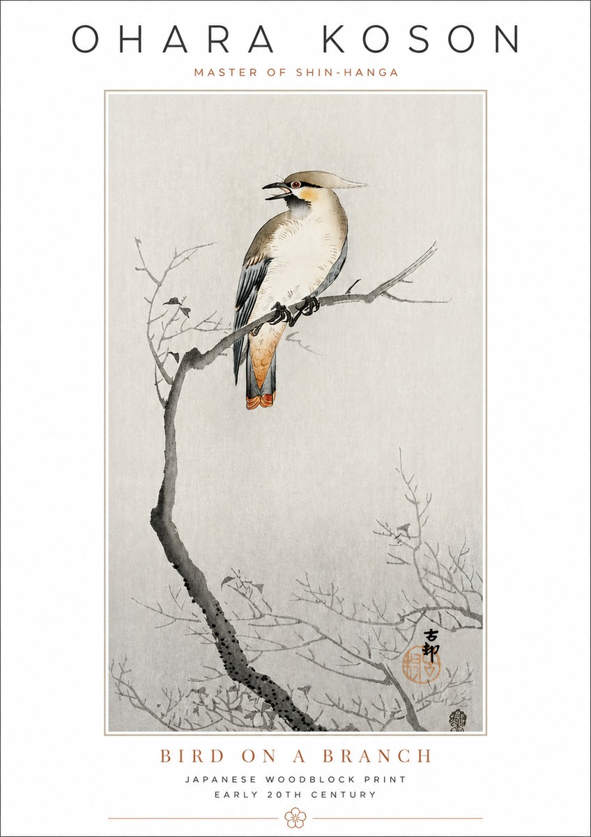 Ohara Koson Bird on a Branch I No3 - Plakat